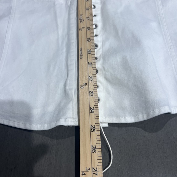 Harley-Davidson Women's White Biker Vest XL Embroidered Logo Lace-up Back - Picture 7 of 8